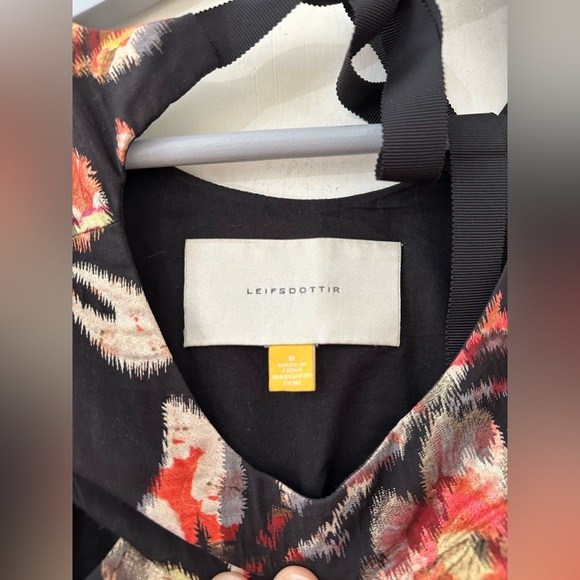 ANTHROPOLOGIE Leifsdottir Floral Brocade Drop Waist Mini Dress EUC Size 8 - Picture 12 of 12